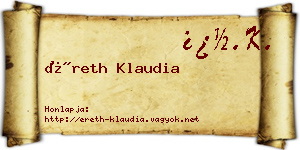 Éreth Klaudia névjegykártya