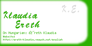 klaudia ereth business card